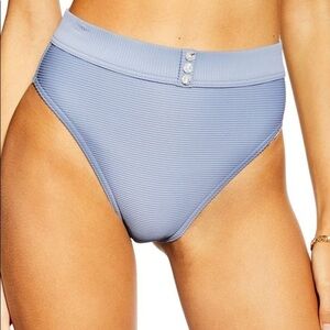 TOPSHOP Ribbed High Waist Button Bikini Bottoms